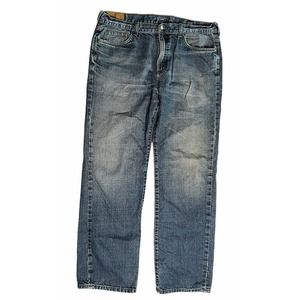 Mens Chaps Denim Straight Fit 100% Cotton Blue Jeans Size 38x32